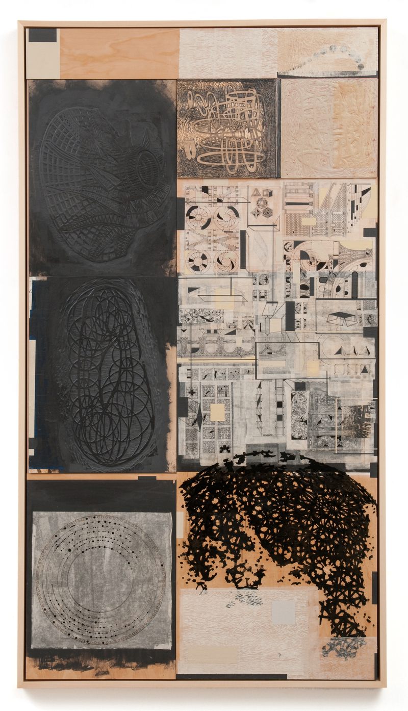 A collage titled Hyroglyphs by Stephen Talasnik.
