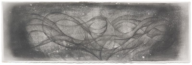 A graphite on paper drawing titled Aquatic City by Stephen Talasnik.