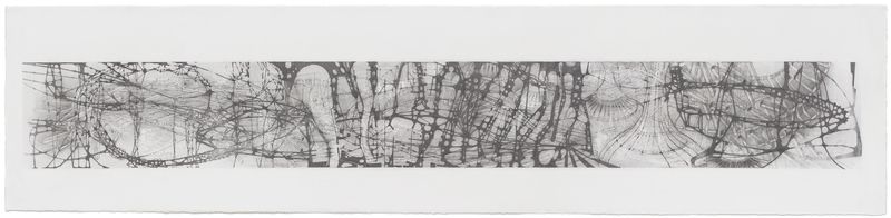 A graphite on paper drawing titled Colonnade by Stephen Talasnik.