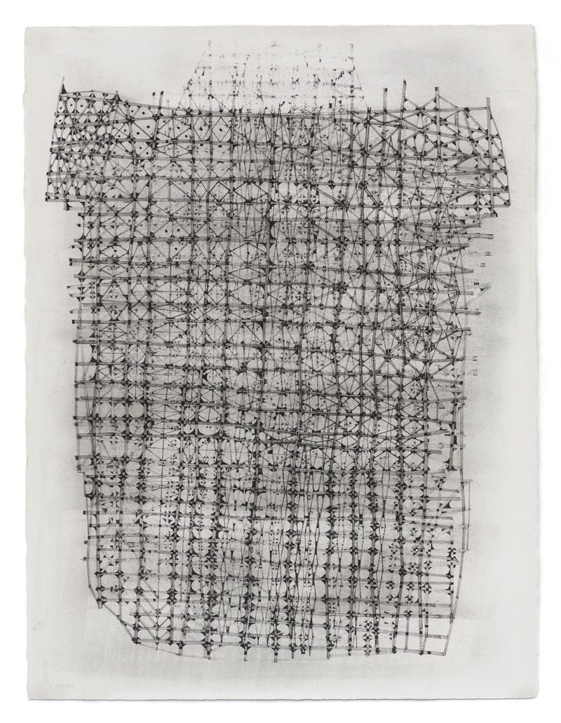 A graphite and ink on paper drawing titled Endless by Stephen Talasnik.