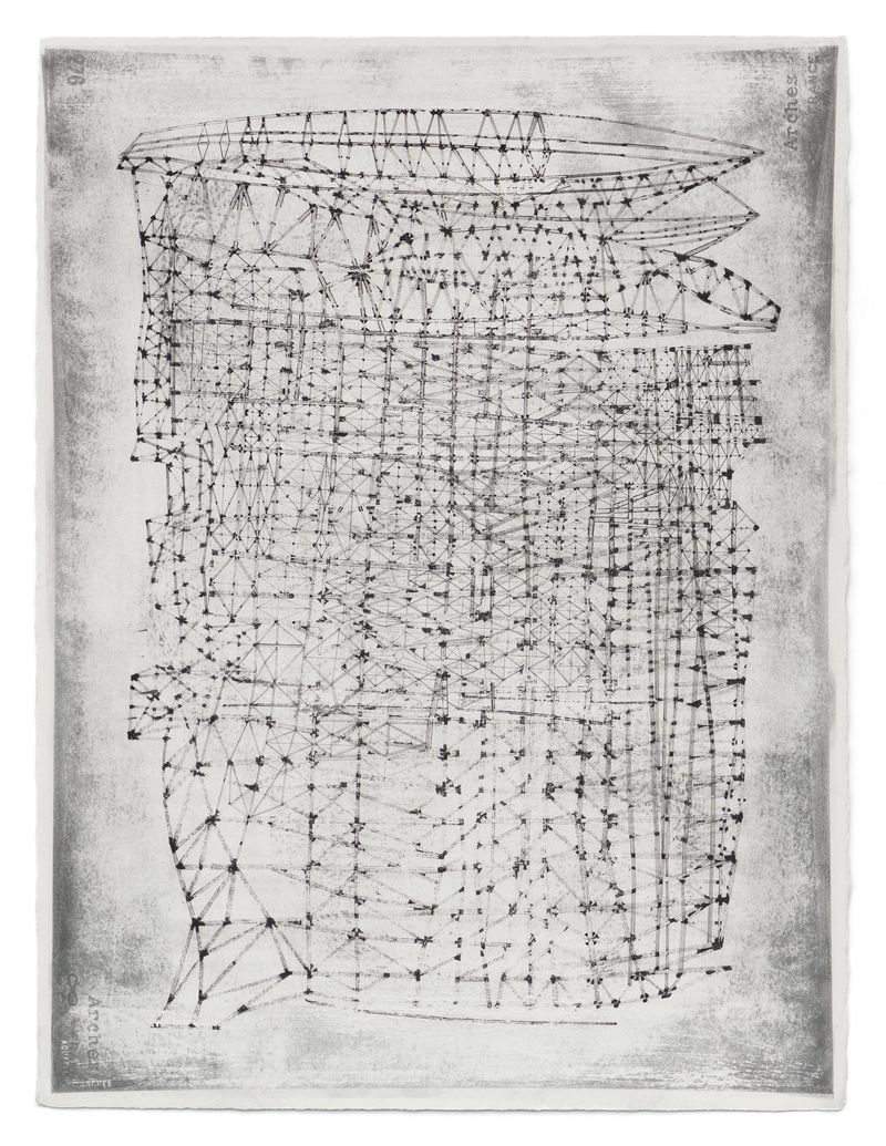 A graphite and ink on paper drawing titled Infinite by Stephen Talasnik.