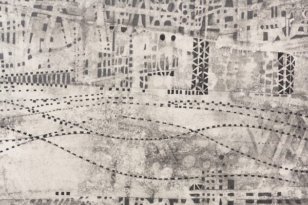 A detail image of a graphite on paper drawing titled Philosophy II by Stephen Talasnik.