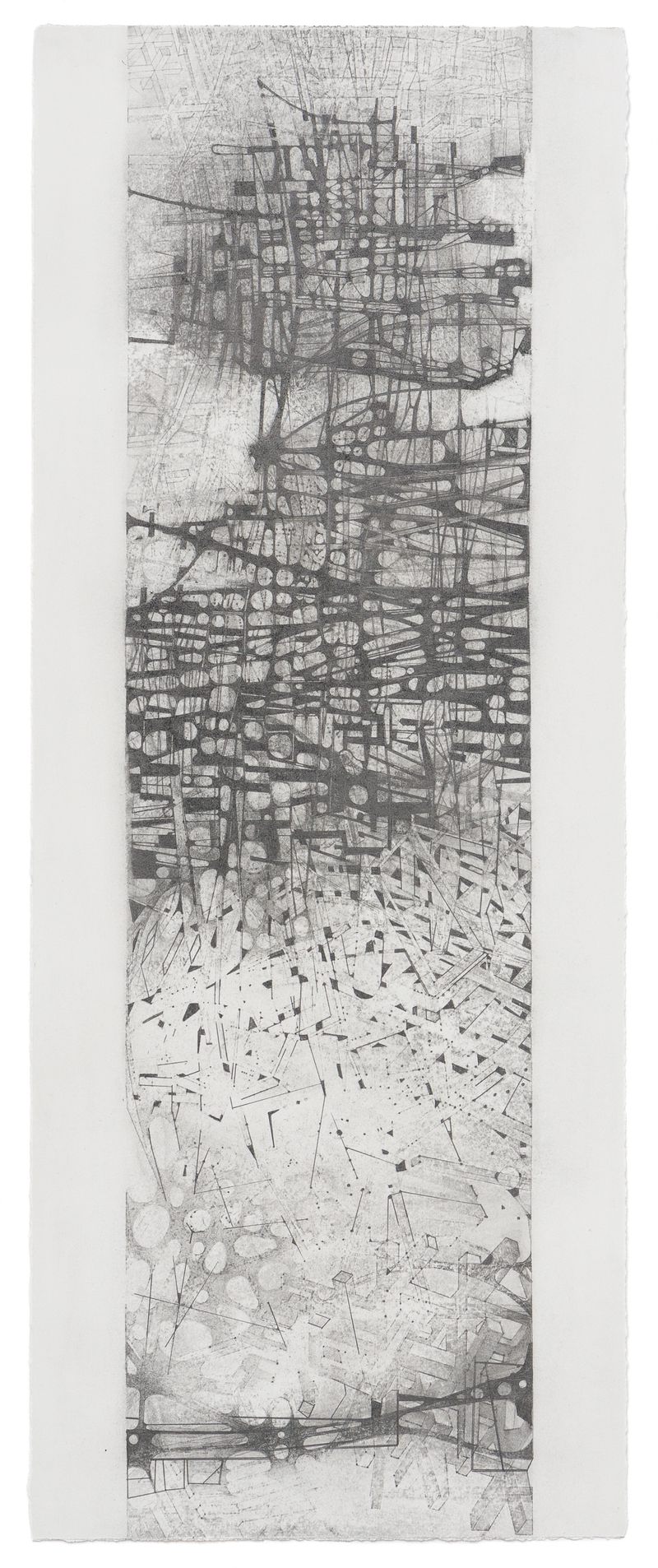 A graphite and ink on paper drawing titled Urban Plateau by Stephen Talasnik.