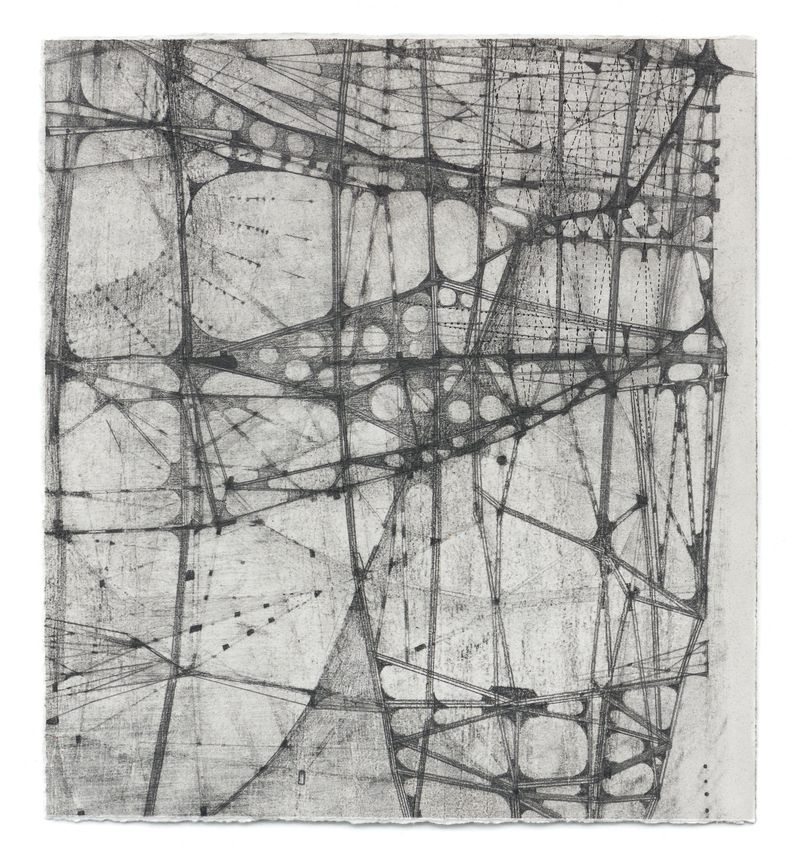 An image of a drawing from the Vertical Landscape series by Stephen Talasnik.